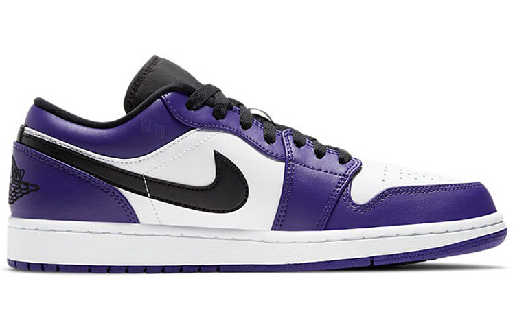 Мужские кеды Jordan Air Jordan 1 (бело-фиолетовые) — Белыйфиолетовый — фото 2