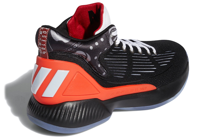 Кроссовки adidas D Rose 10 (черно-красно-белый) — фото 4