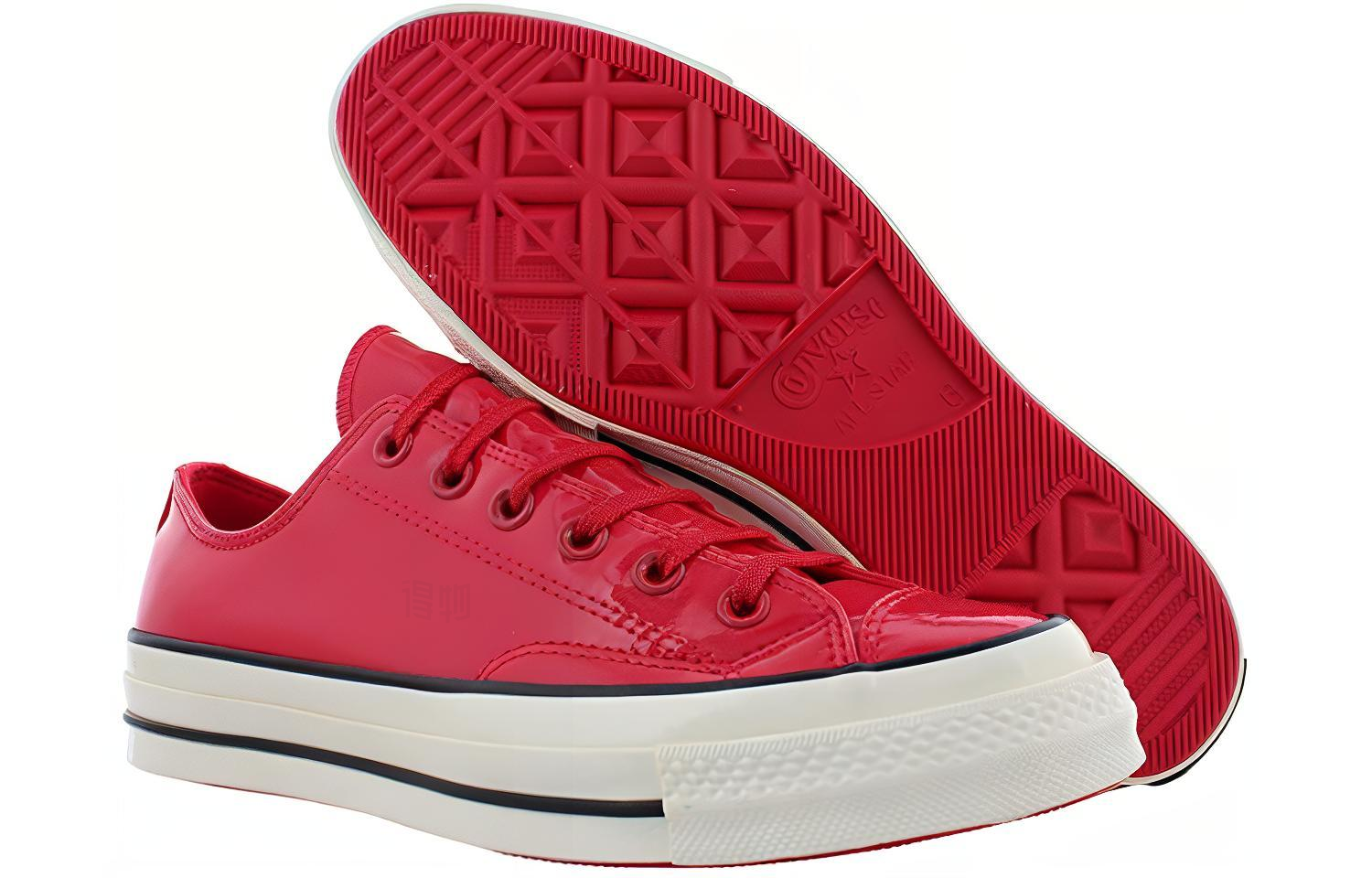 Кеды Converse 1970s Chuck Patented 90s Leather Low (красный) — фото 4