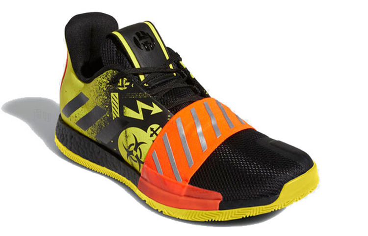 Мужские кроссовки adidas Harden Vol.3 (черно-желто-красные) — Чёрный / жёлтый / красный — фото 3