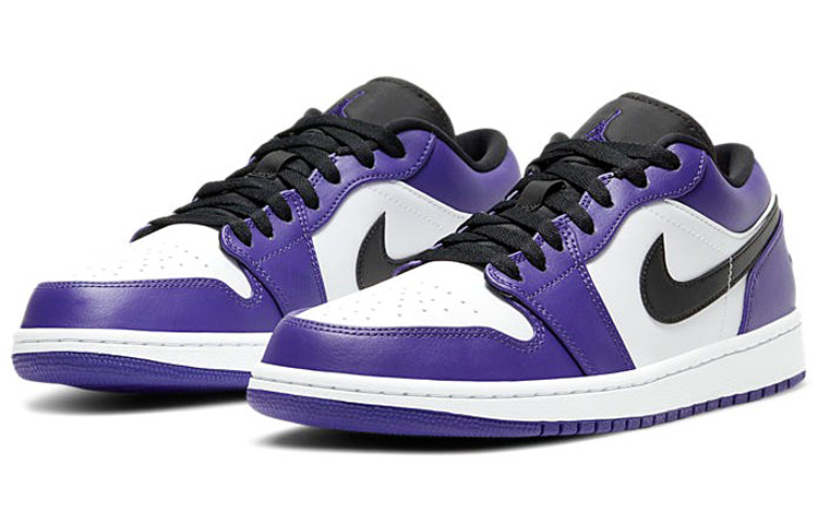 Мужские кеды Jordan Air Jordan 1 (бело-фиолетовые) — Белыйфиолетовый — фото 3