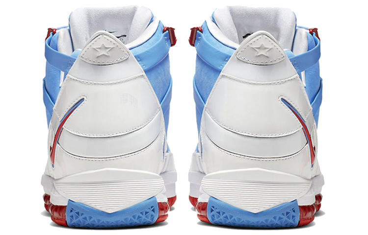 Мужские кроссовки Nike Lebron 3 Zoom QS (сине-бело-красные) — фото 4