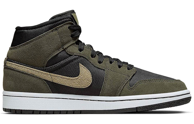 Женские кроссовки Jordan Air Jordan 1 Mid Olive Green (оливковый) — 橄榄绿 — фото 2