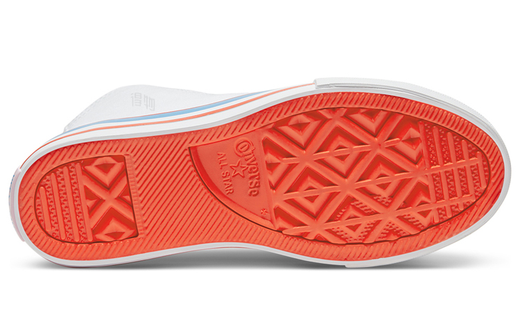 Женские кеды Converse Chuck Taylor All Star Hi (бело-оранжевые) — фото 6