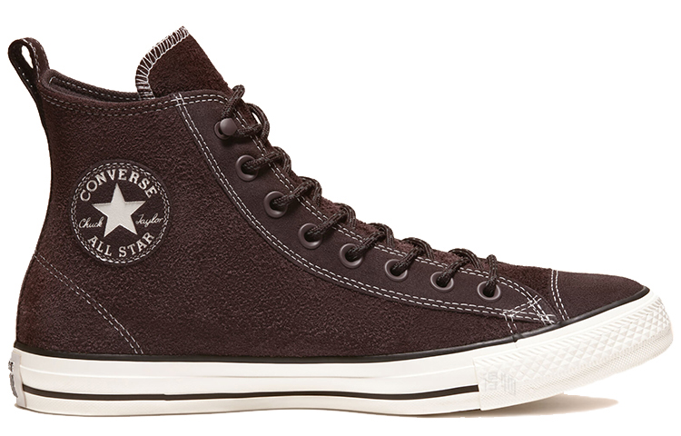 Кеды Converse Chuck Taylor All Star Suede High Top (коричнево-красные) — фото 2