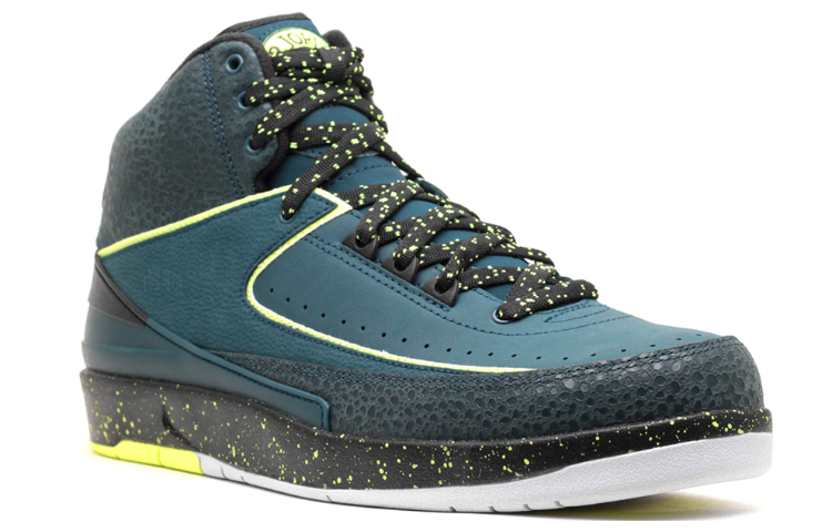 Мужские кроссовки Jordan Air Jordan 2 Retro Nightshade (темно-зеленые) — 夜阴影/黑/纯白金 — фото 3