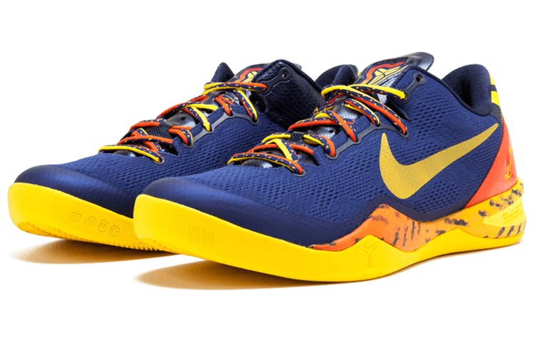 Мужские кроссовки Nike Kobe 8 Barcelona Tiger (сине-оранжевые) — 皇家蓝色/黄/午夜蓝 — фото 2