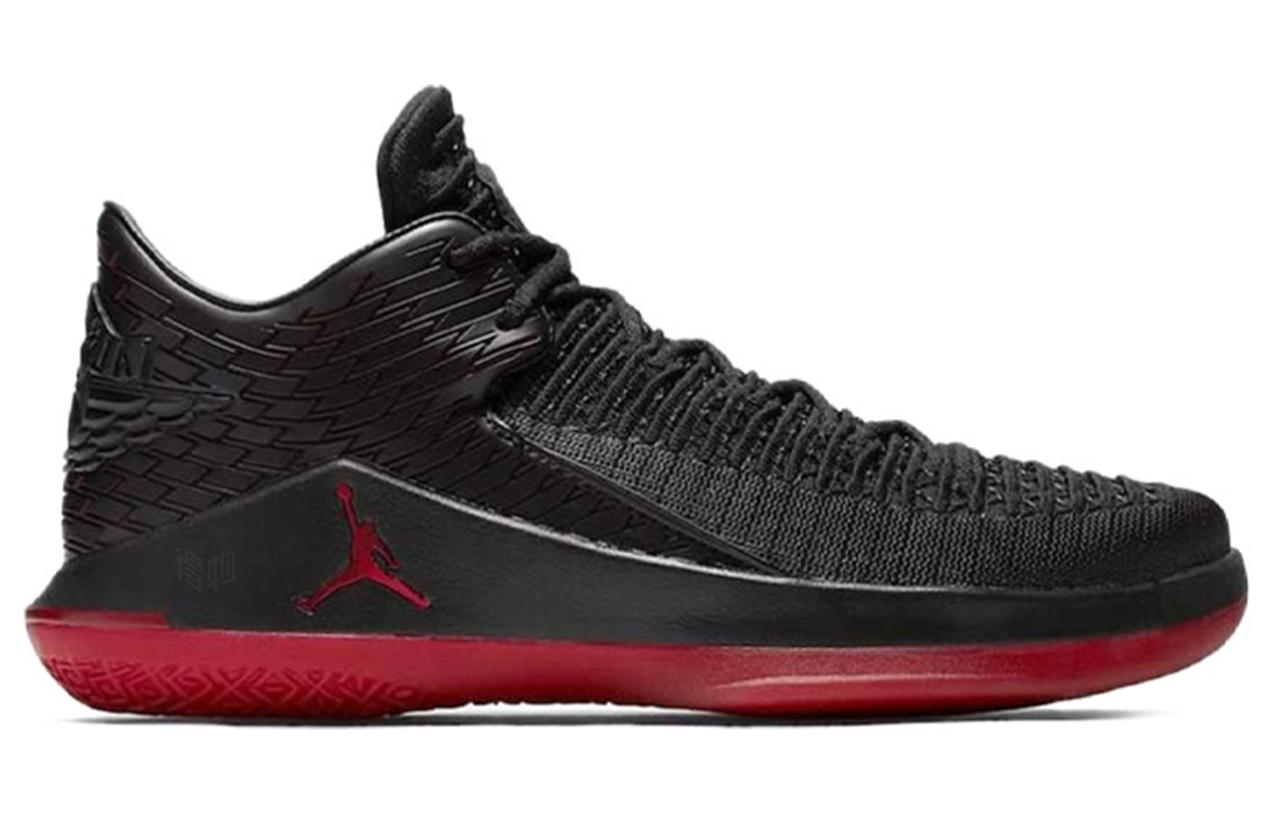 Мужские кроссовки Jordan Air Jordan 32 Low Last Shot (черно-красные) — фото 2