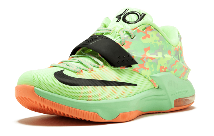 Мужские кроссовки Nike KD 7 (зелено-камуфляжный) — фото 2