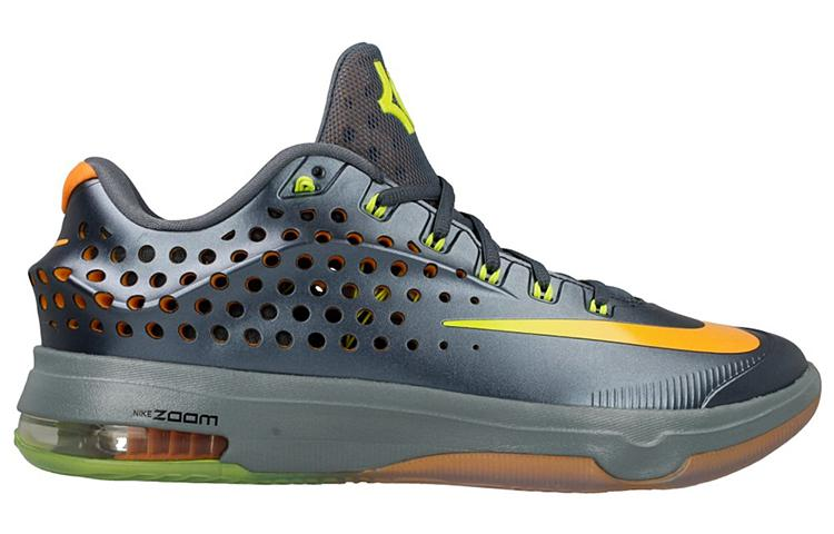 Мужские кроссовки Nike KD 7 Elite Team Pack (серо-желтые) — 蓝/亮橘/灰 — фото 2