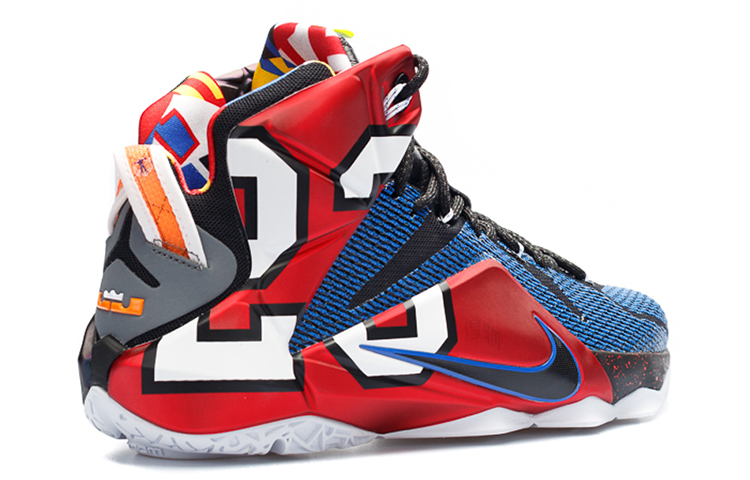 Мужские кроссовки Nike Lebron 12 What The LeBron 12 (сине-красный) — 多/彩色/幻影/多/彩色 — фото 4