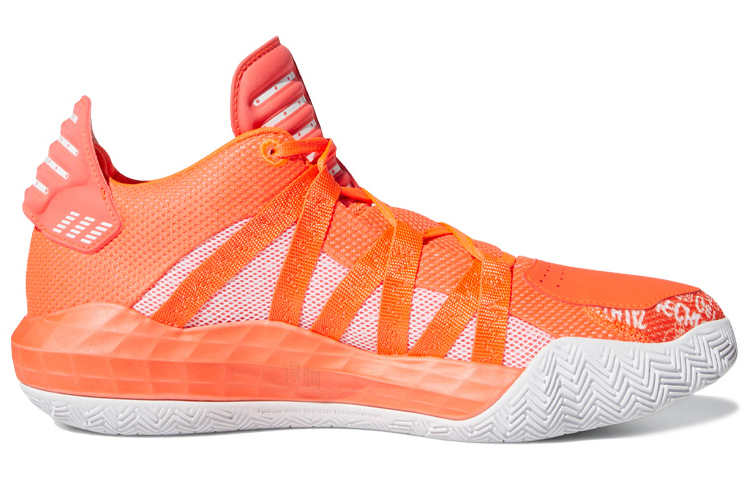 Мужские кроссовки adidas D lillard 6 (оранжевый и белый) — Оранжевый / белый — фото 2