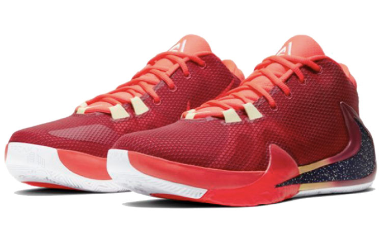 Мужские кроссовки Nike Freak 1 Zoom "All Bros Pt.2" (красно-черные) — Красный / чёрный — фото 3