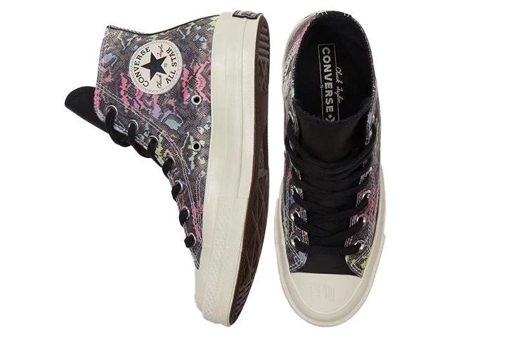 Женские кеды Converse 1970s Chuck Tayllor All Star (черно-разноцветные) — 黑/彩色 — фото 4