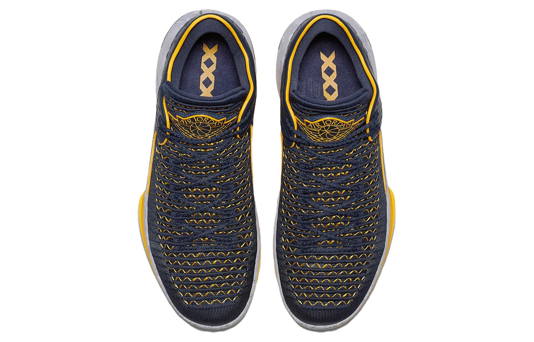 Мужские кроссовки Jordan Air Jordan 32 Low “Michigan” (темно-синий / желтый) — 大学蓝/金属银/白/黄 — фото 4