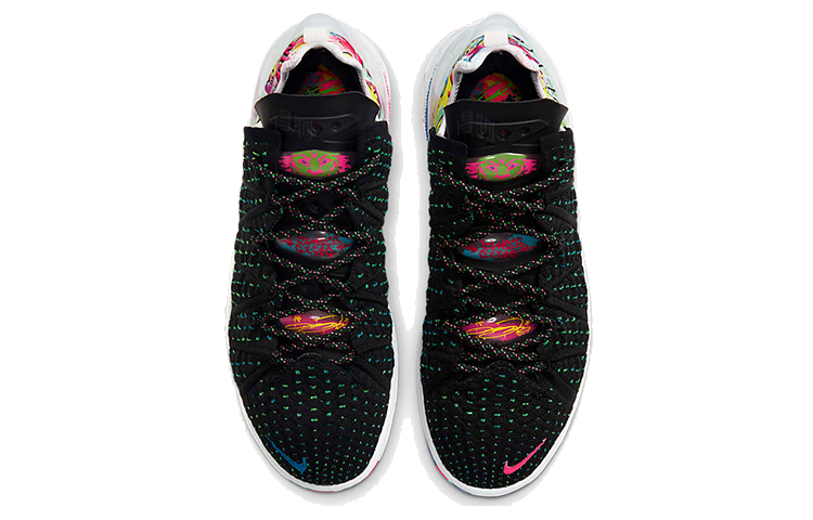 Кроссовки Nike Lebron 18 EP James Gang (черно-бело-розовые) — Чёрныйбелыйрозовый — фото 4