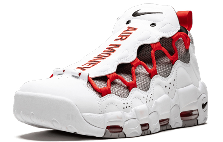 Мужские кроссовки Nike Air More Money OG (бело-красные) — фото 2