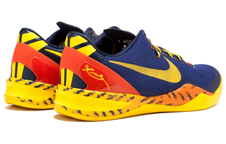 Мужские кроссовки Nike Kobe 8 Barcelona Tiger (сине-оранжевые) — 皇家蓝色/黄/午夜蓝 — фото 3