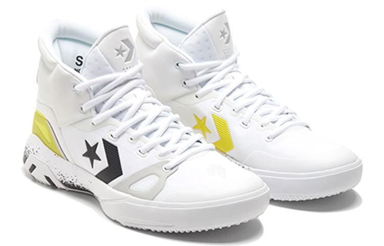 Кроссовки Converse G4 (бело-черно-желтые) — Белый / чёрный / жёлтый — фото 3