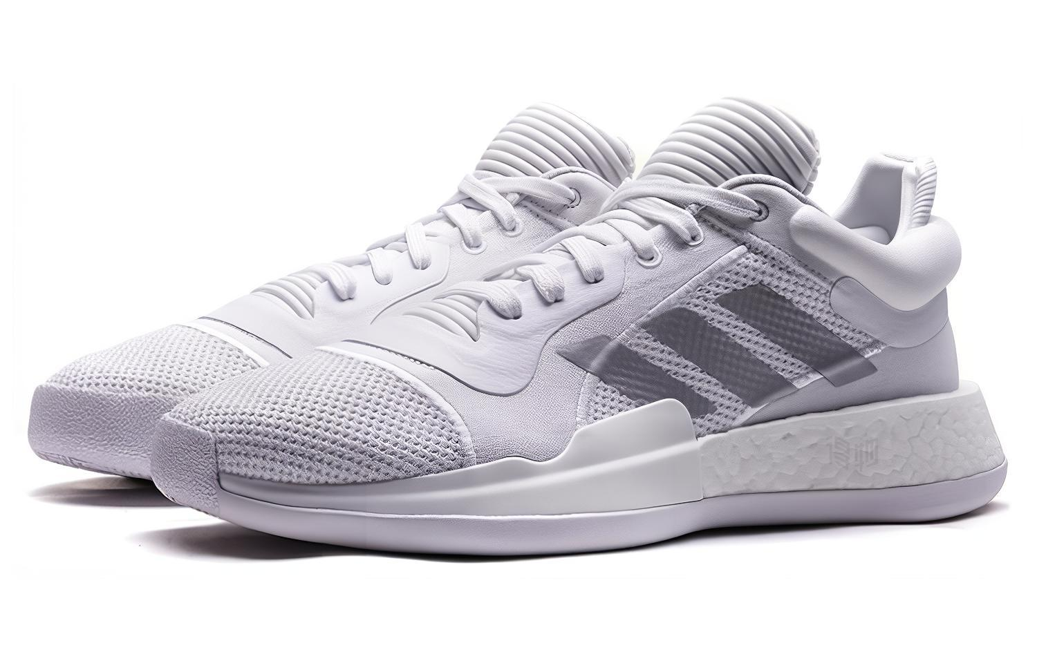 Мужские кроссовки adidas Marquee Boost Low (бело-серебристые) — фото 3