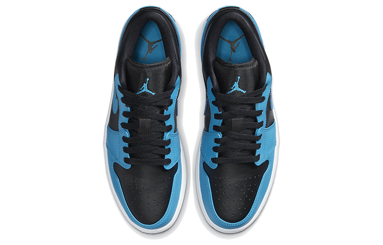 Мужские кроссовки Jordan Air Jordan 1 low "laser blue" (сине-черные) — фото 4