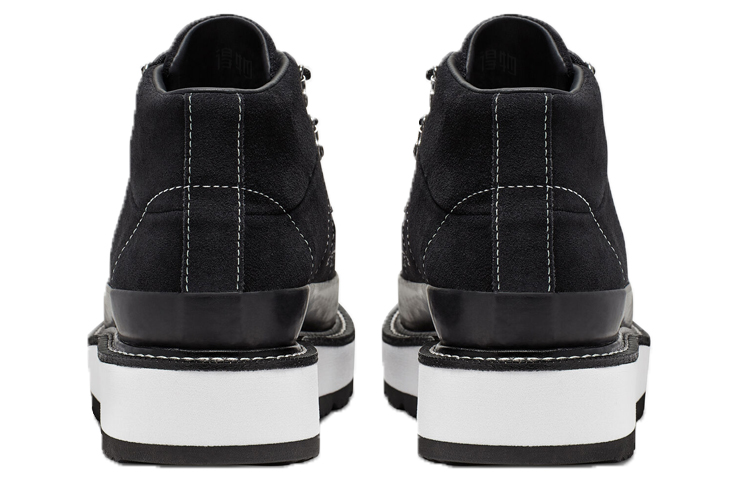Женские кеды Converse One Star Fleece Lined Boot (черно-белые) — фото 4