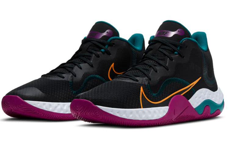 Кроссовки Nike Renew Elevate (черно-зелено-фиолетовые) — фото 3