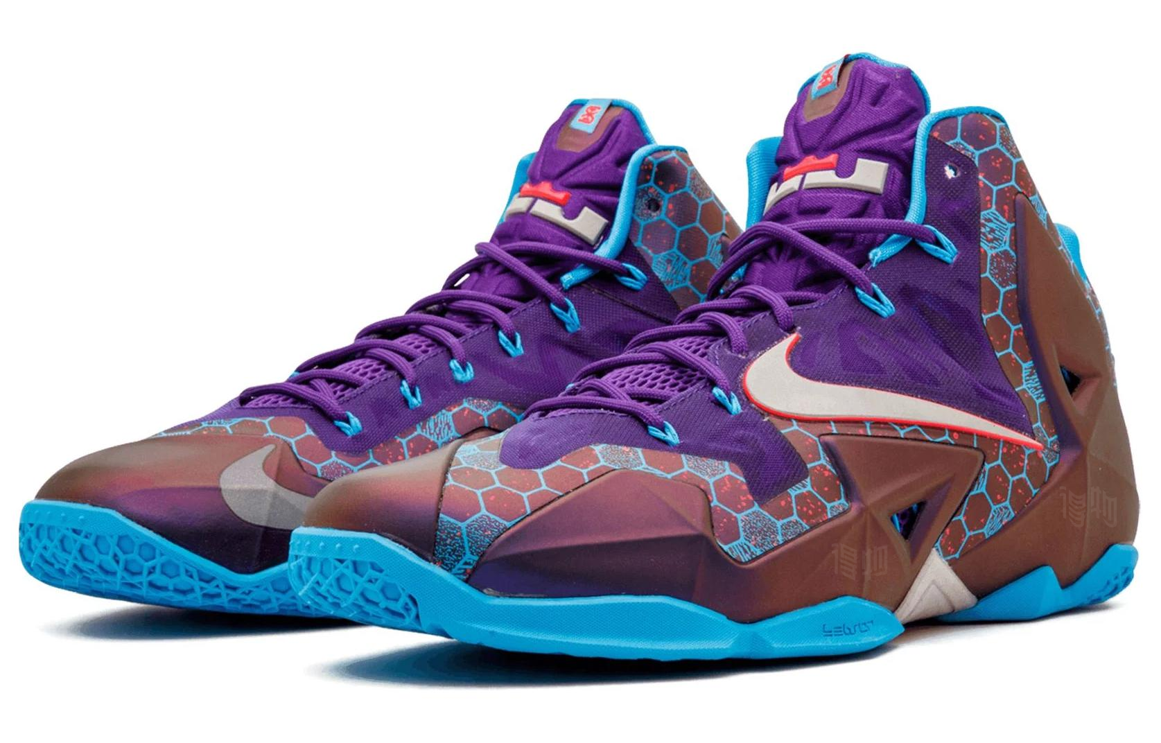 Мужские кроссовки Nike Lebron 11 Summit Lake Hornets (сине-фиолетовые) — 紫/反光银/深湖蓝 — фото 2