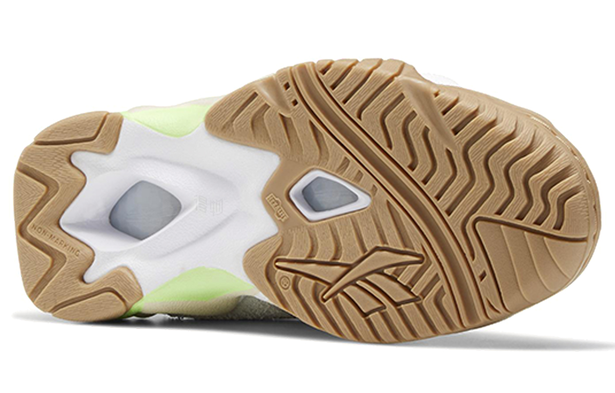 Женские кроссовки Reebok Hurrikaze 2 II (бежево-бело-зеленые) — Бежевый / белый / зелёный — фото 6