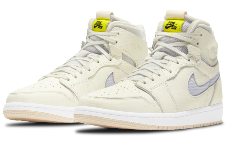 Женские кроссовки Jordan Air Jordan 1 High Zoom Air CMFT (бело-серые) — фото 3