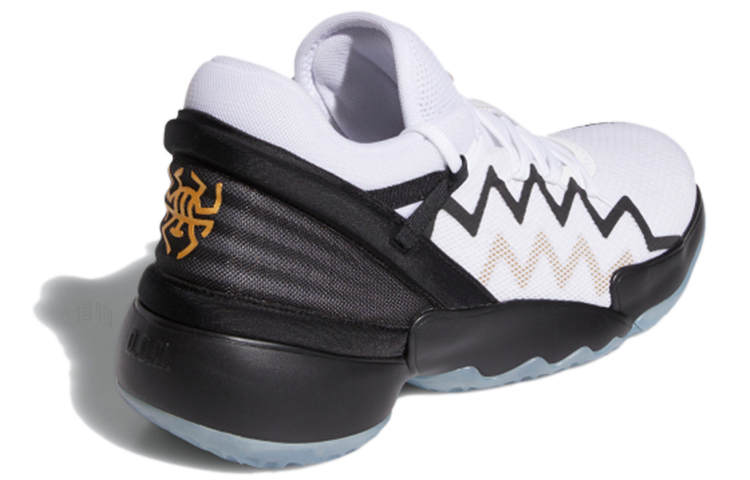 Мужские кроссовки adidas D.O.N. Issue #2 Gca (бело-черные с золотым) — Белый / чёрный / золотой — фото 4