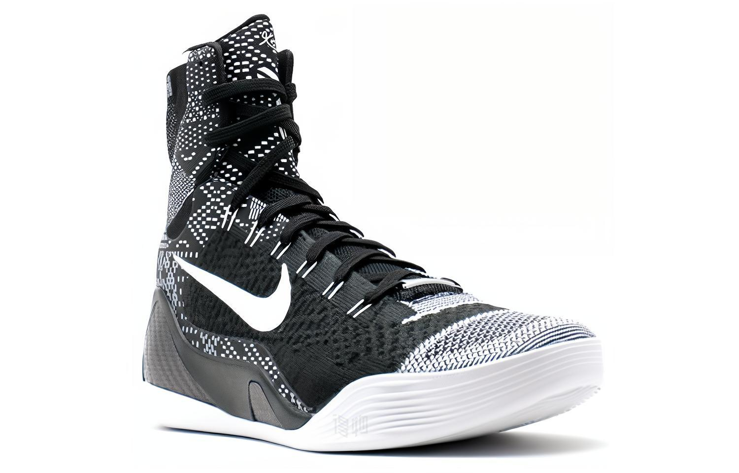 Мужские кроссовки Nike Kobe 9 Elite Black History Month (черно-белые) — Чёрный / белый — фото 3