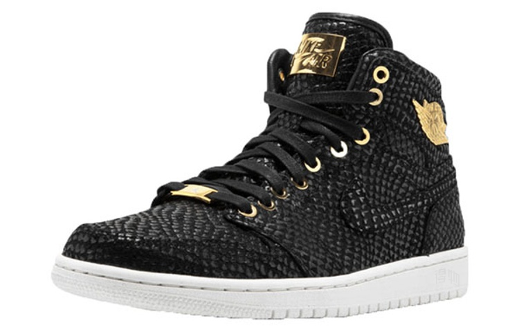 Мужские кроссовки Jordan Air Jordan 1 Retro Pinnacle (черно-золотые) — Чёрный / жёлтый / белый — фото 3