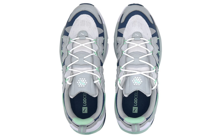 Кроссовки PUMA LQDCELL Omega Striped Kit (серо-зеленые) — фото 3