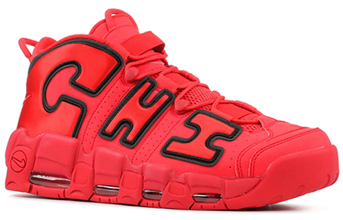 Мужские кроссовки Nike Air More Uptempo Chicago AIR (красные) — 大学红/大学红 — фото 2
