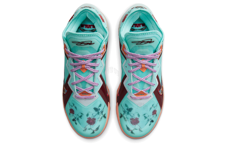 Унисекс кроссовки Nike Lebron 18 Low EP "Floral" 18 TPU (синий / красный) — фото 4
