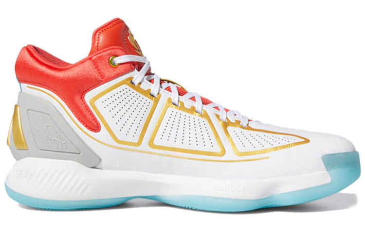 Мужские кроссовки adidas D Rose 10 (белые с красным, желтым и синим) — Белыйкрасныйжёлтыйсиний — фото 2