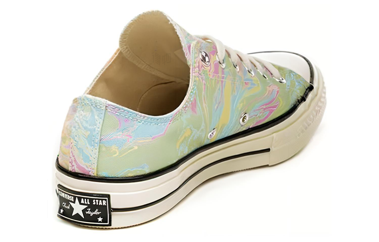 Кеды Converse Chuck Taylor All Star 70 OX (бежевый) — Бежевый / жёлтый / зелёный / фиолетовый — фото 4