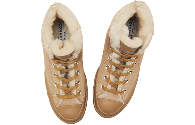 Кеды Converse Chuck 70 Hi 'Khaki Shearling' (коричневые) — 咖啡色 — фото 3