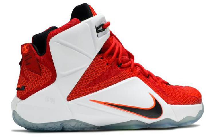 Мужские кроссовки Nike Lebron 12 Heart of a Lion 12 OG (бело-красный) — 红色/白/赤红/黑 — фото 4