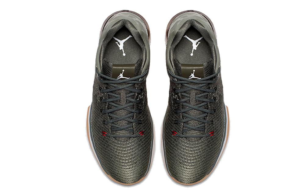 Мужские кроссовки Jordan Air Jordan 31 Low Camo (зеленые) — 岩石色/白/黑水泥/大学红 — фото 3