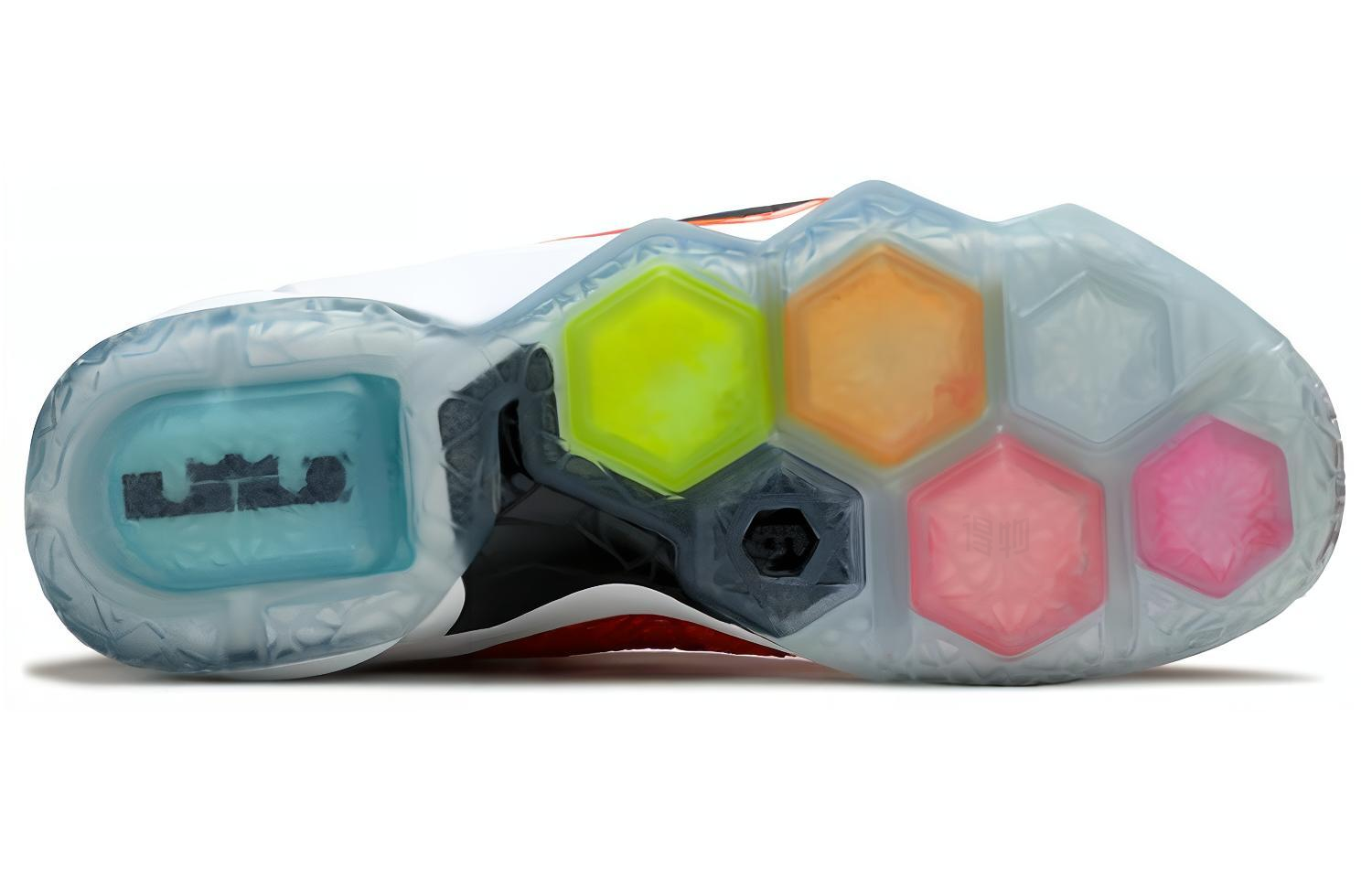 Мужские кроссовки Nike Lebron 12 Heart of a Lion 12 OG (бело-красный) — 红色/白/赤红/黑 — фото 5