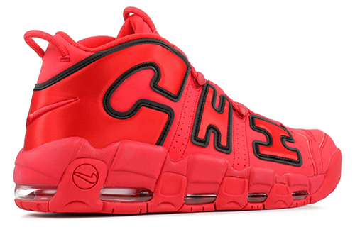 Мужские кроссовки Nike Air More Uptempo Chicago AIR (красные) — 大学红/大学红 — фото 3