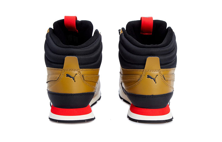 Ботинки PUMA Vista Mid Utility (черно-коричневые) — Коричневый / чёрный / красный — фото 4