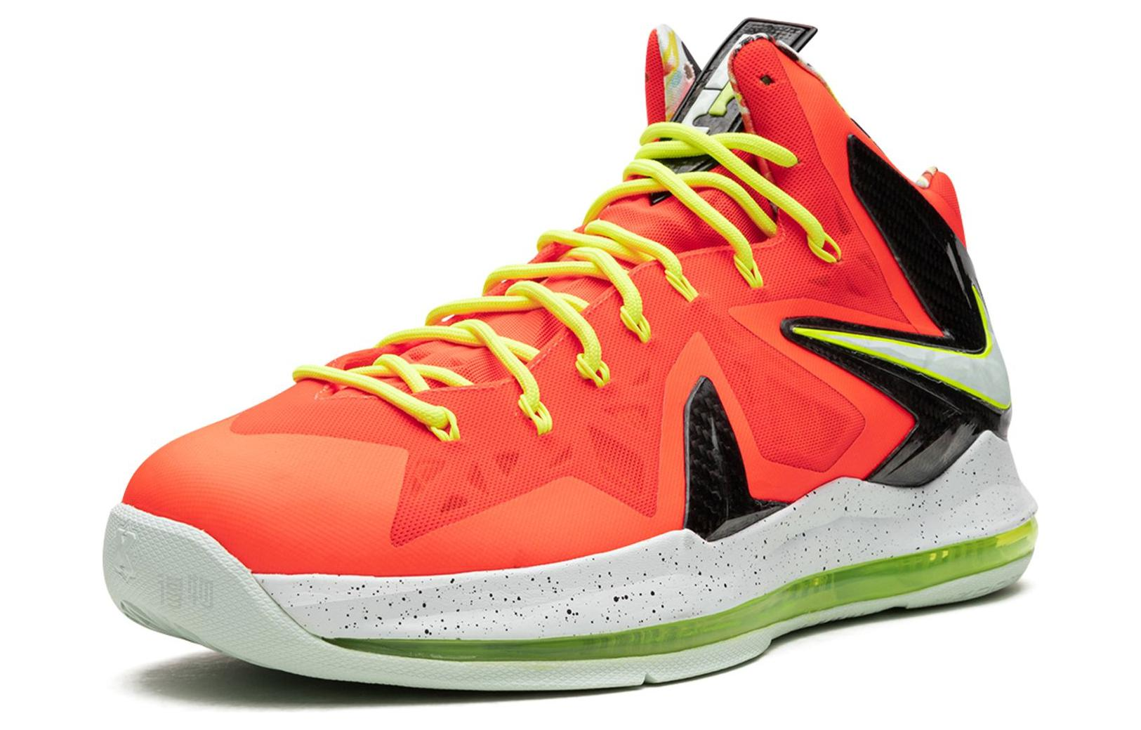 Мужские кроссовки Nike Lebron 10 Elite Bright Crimson (черно-оранжевые) — 腥红/玻璃纤维/黑 — фото 3