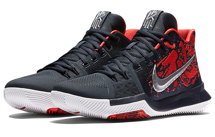 Мужские кроссовки Nike Kyrie 3 (черно-красный) — Чёрный / красный — фото 3