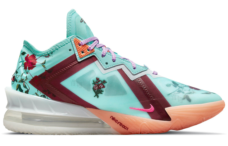 Унисекс кроссовки Nike Lebron 18 Low EP "Floral" 18 TPU (синий / красный) — фото 2