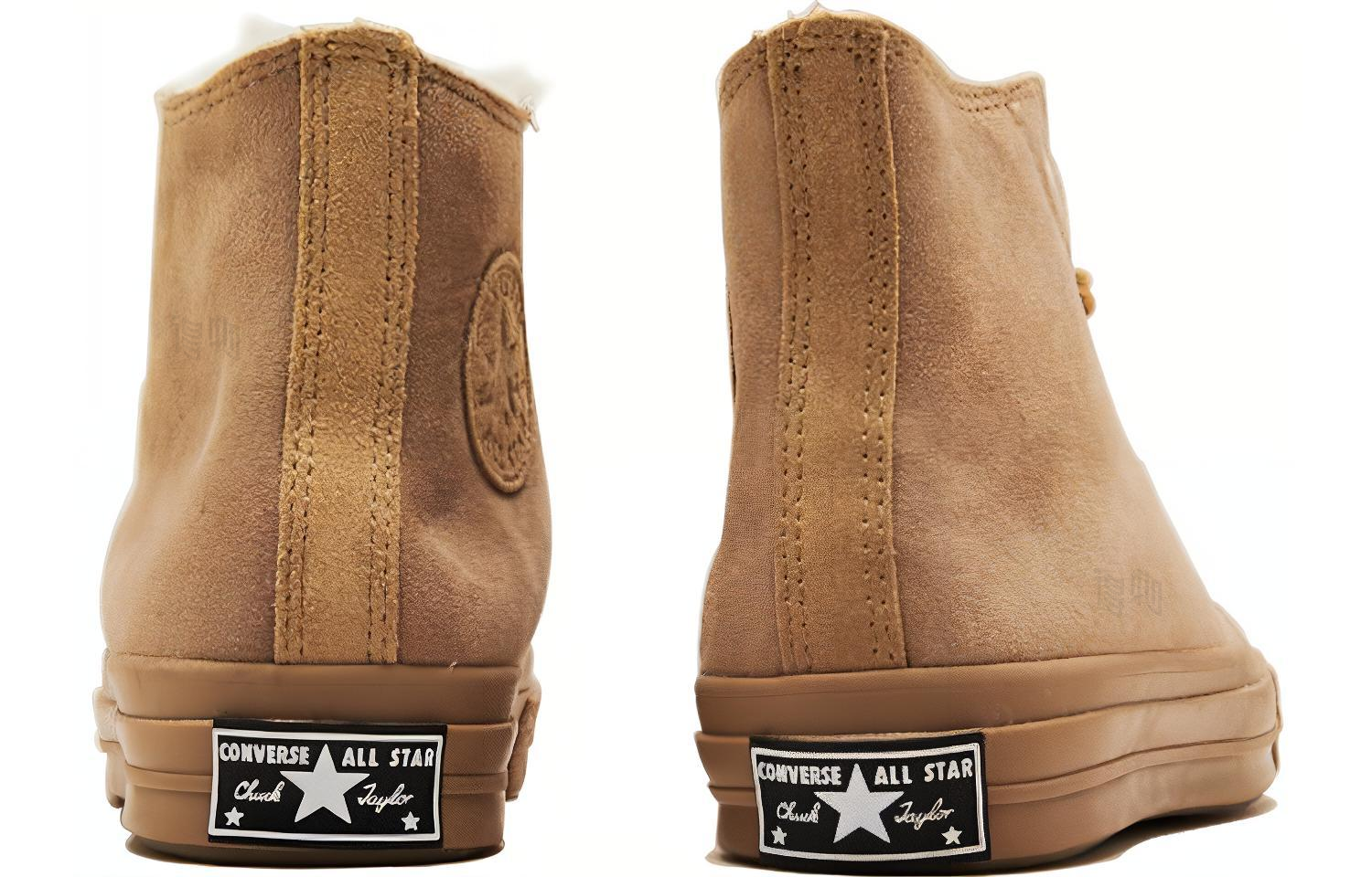 Кеды Converse Chuck 70 Hi 'Khaki Shearling' (коричневые) — 咖啡色 — фото 4