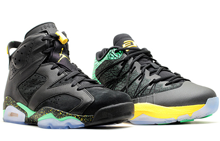Мужские кроссовки Jordan Air Jordan 6 Brazil World Cup Pack (черно-желто-зеленые) — фото 2