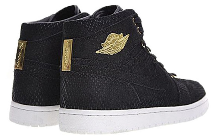 Мужские кроссовки Jordan Air Jordan 1 Retro Pinnacle (черно-золотые) — Чёрный / жёлтый / белый — фото 4